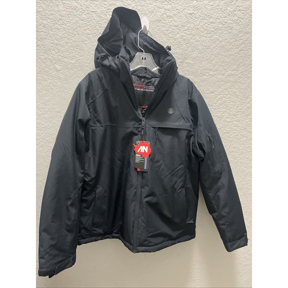 ANTARCTICA GEAR Heated Sz Large Black Snow Jacket Ski + 12V/16000mAh Battery